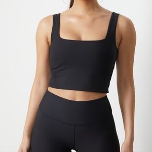 Abercrombie & fitch black YPB Sculpt squareneck active tank
